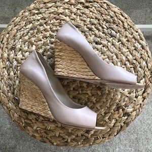 Charles David Taupe Peep-toe Wedge 8.5